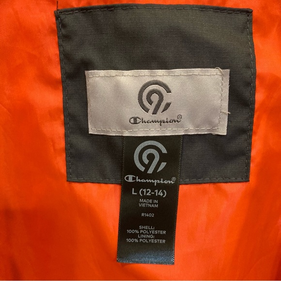 Champion Gray and Orange Windbreaker Jacket Size Youth Large 12 /14 - Picture 3 of 6